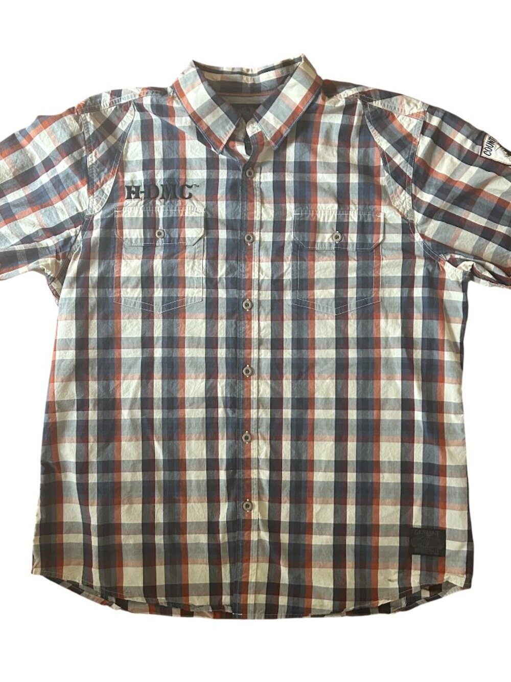 Harley Davidson Plaid Button Front Short Sleeve Shirt Embroidered Size 2XL XXL